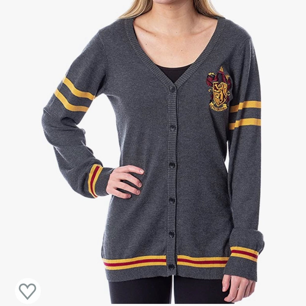 Harry Potter Womens Gryffindor House Open Front Cardigan Juniors Knit Sweater